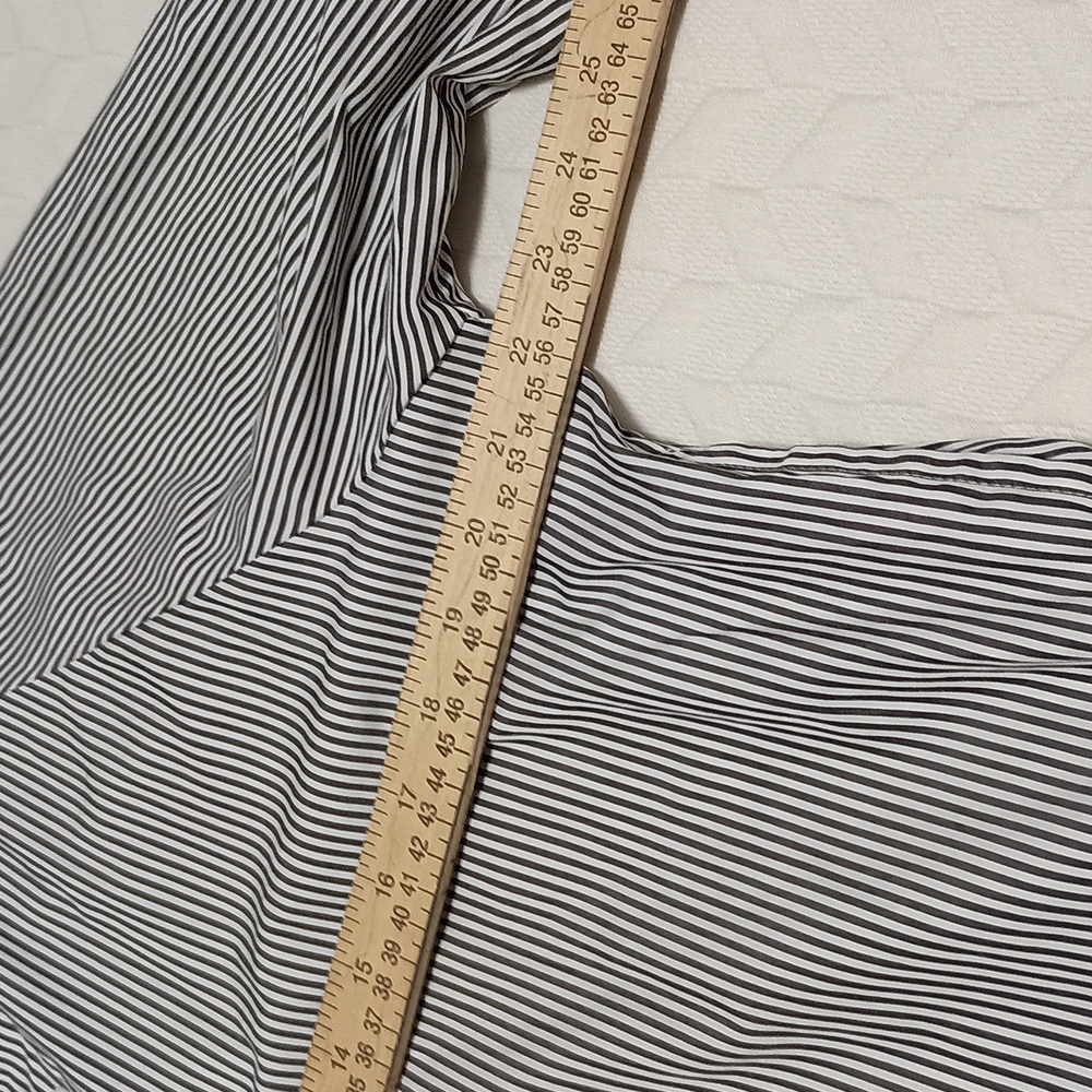 Striped Button-Front Collar Blouse - image 7